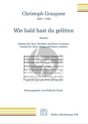 Graupner Wie bald hast du gelitten SATB-Streicher-Bc (Partitur) (Friedrich Noack)