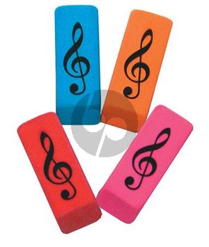Gum Muzieksleutel diverse Kleuren - 10 Stuks (Wedge Eraser Treble Clef Pack of 10)