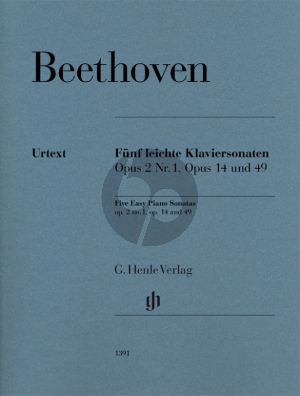 Beethoven 5 leichte Klaviersonaten Op. 2 No. 1 - Op. 14 No. 1 - 2 und Op. 49 No. 1 - 2 (herausgegebn von Norbert Gertsch und Murray Perahia)