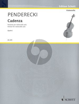 Penderecki Cadenza for Cello Solo (Ed­i­ted by Jakob Spahn)