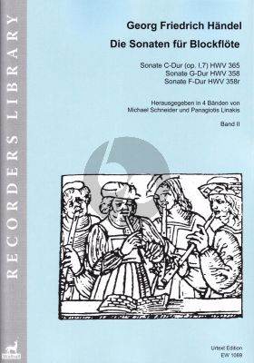 Handel Sonaten Band 2 für Blockflöte und Bc (HWV 365 - 358 - 358r) (Michael Schneider and Panagiotis Linakis)