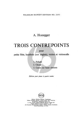 Honegger 3 Contrepoints Piano Duet