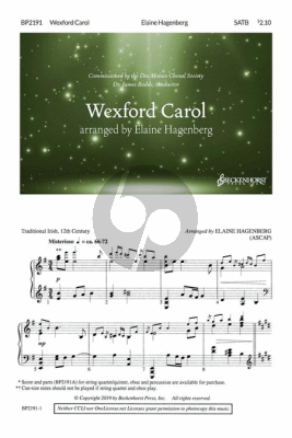 Traditional Wexford Carol SATB (Arranged by Elaine Hagensberg)