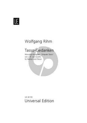 Rihm Tasso-Gedanken Bariton und Klavier (Monologen von "Torquato Tasso")
