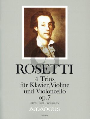 Rosetti 4 Trios Op. 7 RWV D35-D36 Heft 1 Klavier-Violine und Violoncello (Part./Stimmen) (Yvonne Morgan)