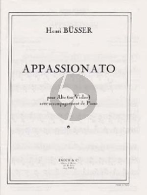 Busser Appassionato Op.34 Alto (Viola) ou Violon et Piano