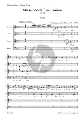 Mozart Missa c-minor KV 427 Soli-Choir-Orchestra (Choral Score) (edited by Ulrich Leisinger)