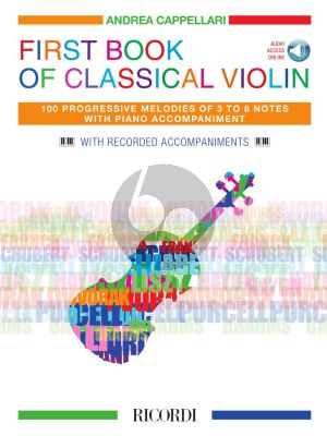 Cappellari First Book of Classical Violin with Piano (100 Progressive Melodies of 3 to 8 Notes) (Book with Audio online)