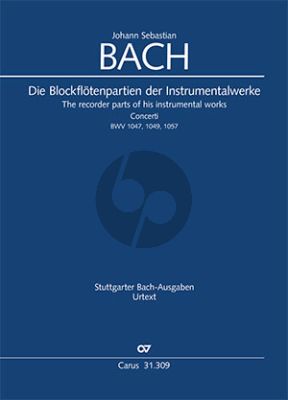 Bachy Die Blockflötenpartien der Instrumentalwerke (Urtext in praktischer Einrichtung) (Klaus Hofmann und Peter Thalheimer)