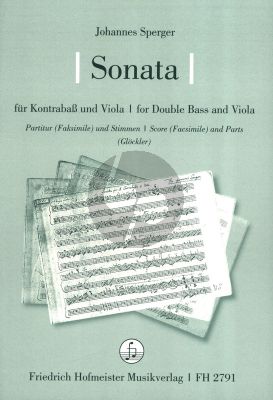Sperger Sonata Kontrabass und Viola (Partitur (Facs.) mit Stimmen) (Tobias Glöckler)