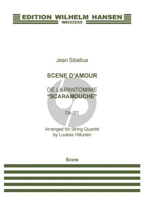 Sibelius Scene d'Amour from Scaramouche Op. 71 String Quartet (Score) (transcr. by Luukas Hiltunen)