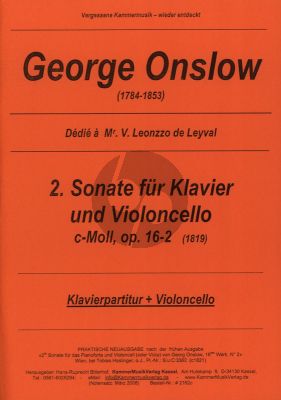 Onslow Sonate No. 2 c-Moll Op.16 No.2 (1819) Violoncello und Klavier