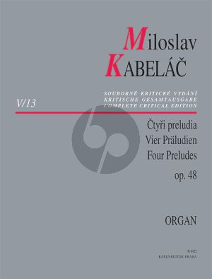 Kabelac 4 Preludes Op. 48 for Organ