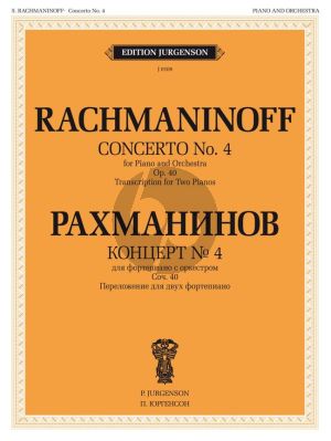 Rachmaninoff Concerto No.4 Op.40 g-minor Red. for 2 Piano's (Piano-Orch.)