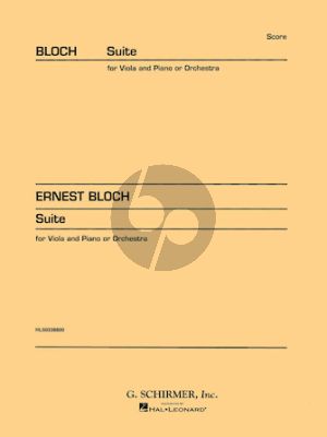 Bloch Suite for Viola (or Cello) and Orchestra (Study Score)