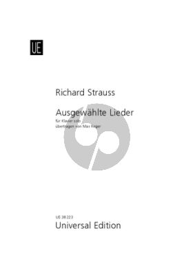 Strauss R. Ausgewahlte Lieder fur Klavier solo (Bearbeiter Max Reger) (Mit beigefügtem Gesangstext in Deutsch und Englisch)