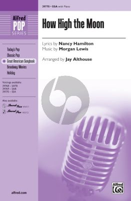 Lewis How High the Moon SSA-Piano (Lyrics Nancy Hamilton) (Arrangement Jay Althouse)
