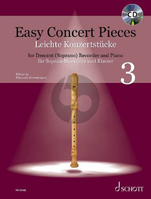 Easy Concert Pieces Vol. 3 Descant Recorder and Piano (21 Pieces from 5 Centuries - Book with CD) (edited by Elisabeth Kretschmann)