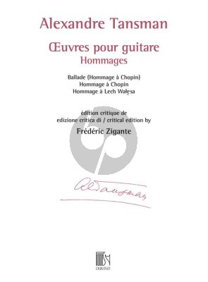 Tansman Oeuvres pour guitare - Hommages (Frédéric Zigante)