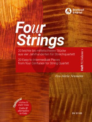 Fo(u)r Strings 1 String Quartet Score-Parts (20 Easy to Intermediate Pieces No. 1 - 12) (Eva-Maria Neumann)