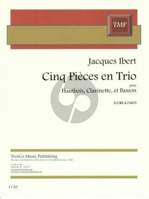 Ibert Cinq Pieces en Trio Hautbois, Clarinette et Basson (Score/Parts)