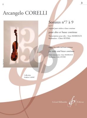 Corelli 12 Sonaten Op.5 Vol.3 No. 7 -8 - 9 for Viola and Piano