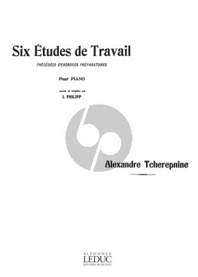 Tcherepnin 6 Etudes De Travail Piano