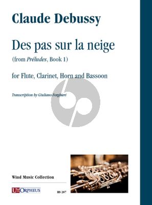Debussy Des pas sur la neige (from Préludes Book 1) for Flute, Clarinet, Horn and Bassoon (Score/Parts)