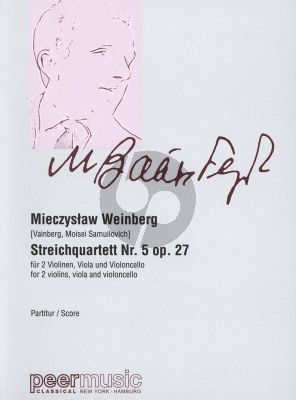 Weinberg Streichquartett No.5 Op.27 (1945) 2 Violinen, Viola und Violoncello Partitur