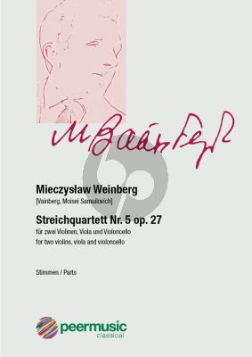 Weinberg Streichquartett No.5 Op.27 (1945) 2 Violinen, Viola und Violoncello (Stimmen)