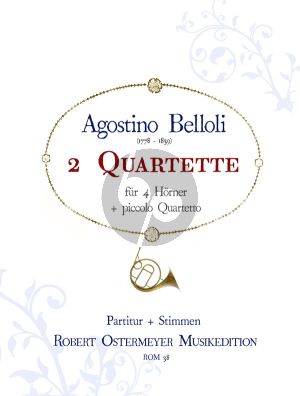Belloli 3 Quartette für 4 Hörner Partitur und Stimmen
