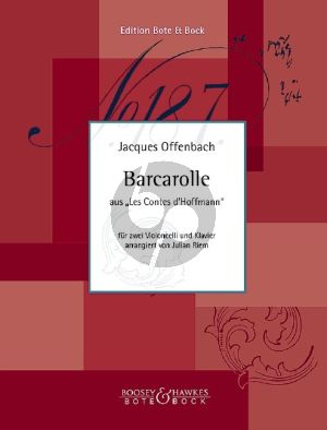 Offenbach Barcarolle aus Les Contes d'Hoffmann 2 Violoncellos und Klavier (arr. Julian Riem)