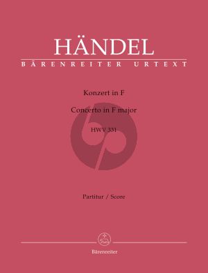 Handel Concerto in F-major HWV 331 for Orchestra (Score) (edited by Terence Best)