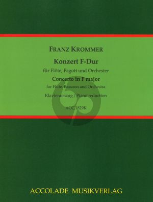 Krommer Konzert F-Dur Flöte, Fagott und Orchester (Klavierauszug) (Jean-Christophe Dassonville)