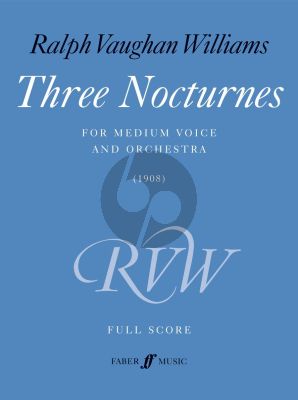Vaughan Williams 3 Nocturnes Medium Voice and Orchestra (Full Score)