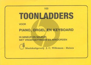 Toonladders - In Mineur en Majeur met Vingerzettingen en Akkoorden voor Piano (Orgel/Keyboard)