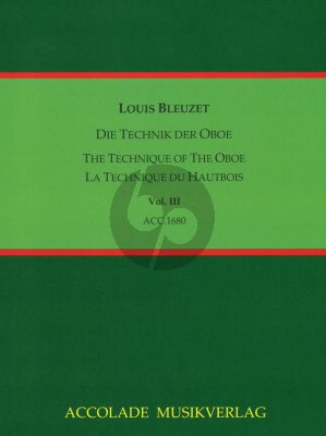 Bleuzet Die Technik der Oboe Band 3 (Text frz.,dt.,engl.)