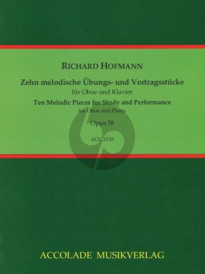 Hofmann 10 Melodische Ubungs- und Vortragsstucke Op.58 fur Oboe und Klavier