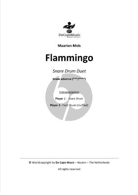 Mols Flammingo Snare Drum Duet (Snare Drum and Field Drum Muffled