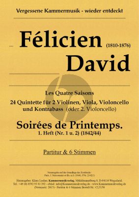 David Soirées du Printemps Heft 1 No. 1 - 2 2 Violinen-Viola-Violoncello und Kontrabass (Vc.) (Part./Stimmen) (Klaus Locher)