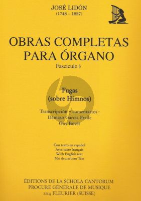 Lidon Obras Completas Vol. 3 Organo (Fugas (sobre himnos)) (Guy Bouvet, Dámaso García Fraile)