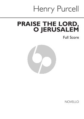 Purcell Praise the Lord O Jerusalem SATB and Strings Full Score (edited by Lionel Pike)