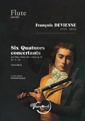 Devienne Six Quatuors Concertants Op.16 Vol.2 (No. 4-6) for Flute, Violon, Viola and Violoncello Score and Parts (Edited by Barthold Kuijken)