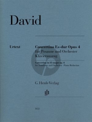 David Concertino Es-dur Op. 4 für Tenor Posaune und Orchester Klavierauszug (Heruasgegeben von Sebastian Krause) (Henle Urtext)