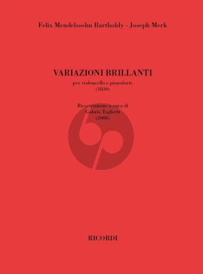 Mendelssohn Variazioni Brillanti Cello and Piano (Joseph Merk) (edited by Gabrio Taglietti)