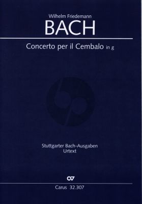 Bach Concerto per il Cembalo G-Minor Fk 50 BR-WFB B 16 for Cembalo 2 Vl, Va and Vc/Cb Fullscore