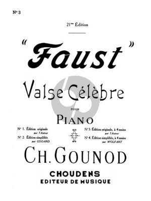 Gounod Valse Celebre de Faust pour Piano 4 Mains