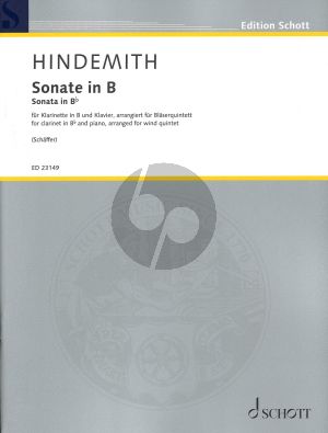 Hindemith Sonate for Clarinet in Bb for Wind Quintet  (Score and Parts)