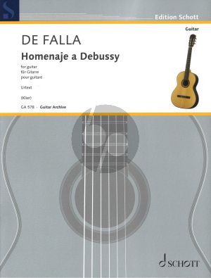 De Falla Homenaje a Debussy for Guitar (Urtext)