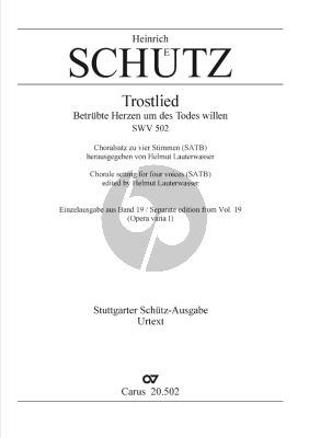 Schutz Trostlied Betrubte Herzen um des Todes Willen SWV 502, 1646 SATB (Herausgegeben von Helmut Lauterwasser)